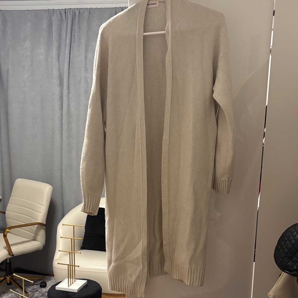 Chic Beige Open-Front Cardigan